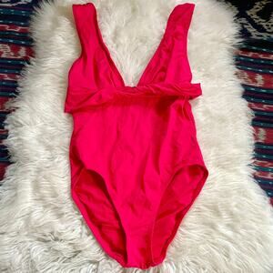 DKNY Solid Pink One Piece Bathing Suit Swimwear Swimsuit sz 8